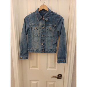 Girls Gap Kids Denim Button Jacket With Pockets Dark To Light Wash Size XL